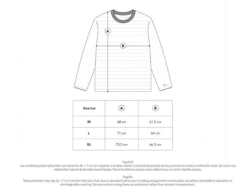Guía de tallas Sailor Striped Longsleeve