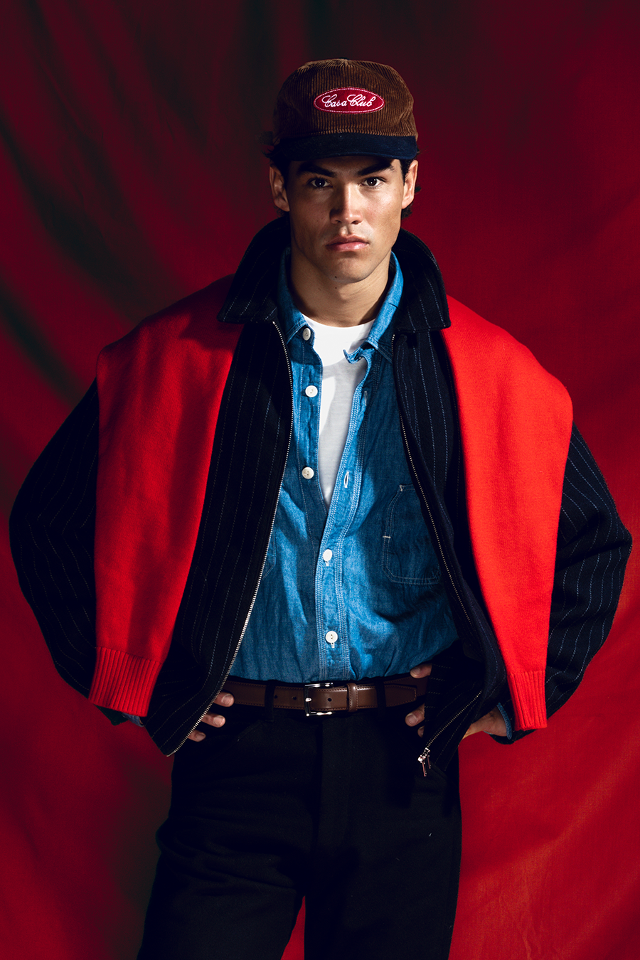 Pinstripe Wool Blend Jacket